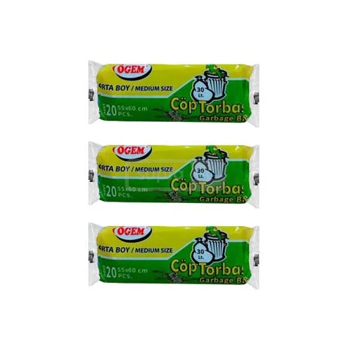 პოლიეთილენის ნაგვის ტომარა 55*60/35ლ 20ც